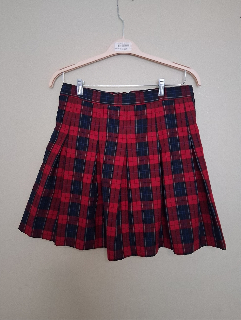 Women’s Red Plaid Pleated Skirt